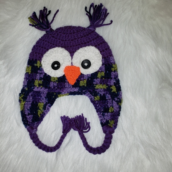 Hand Crafted Other - Handmade💜 owl beanie